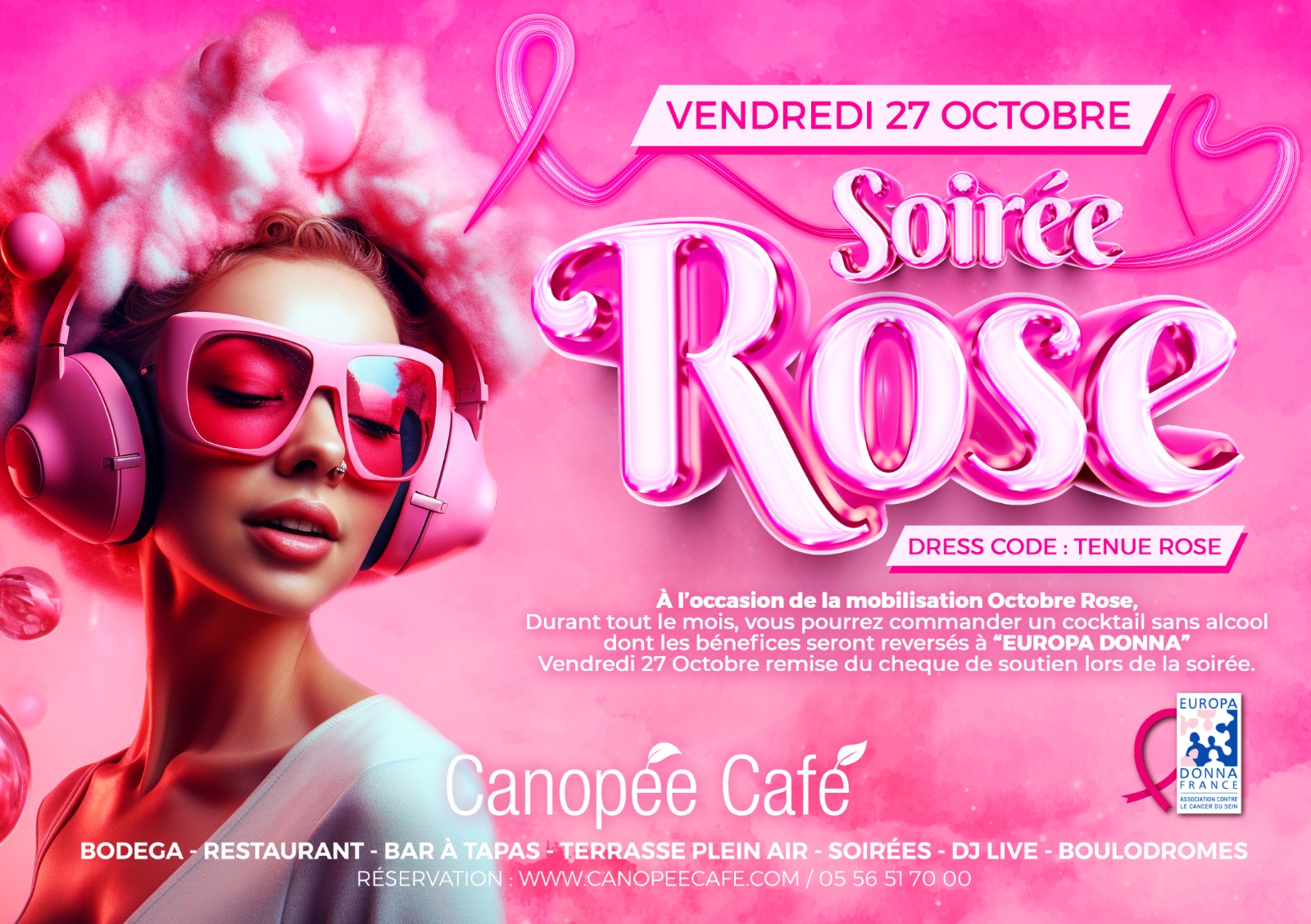 Canopee Cafe Restaurant Merignac Affiche Soiree Rose Jimmy Hurson